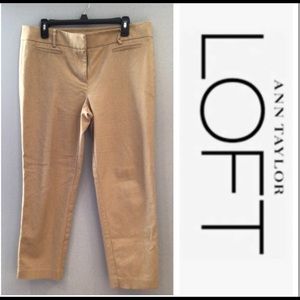 Loft Marisa ankle pant in camel color tan size 12
